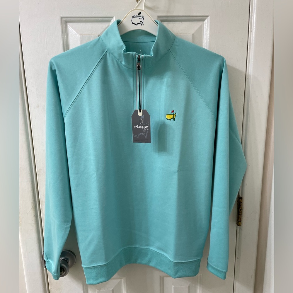 2023 MASTERS TECH AUGUSTA NATIONAL GOLF NWT 1/4 QUARTER ZIP PULLOVER BLUE SMALL